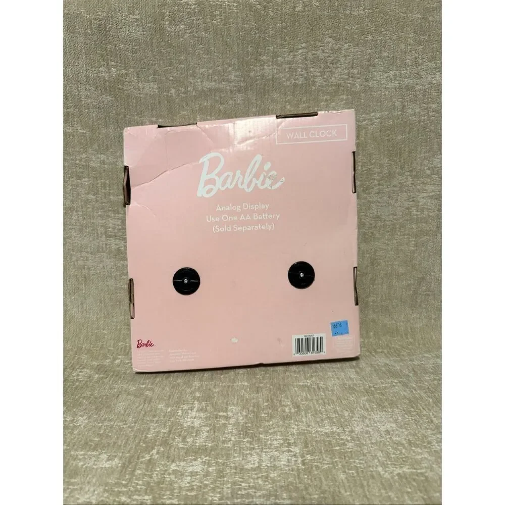 NWT Accutime Mattel Girls Barbie Silhouette Logo Analogue Wall Clock Pink OS